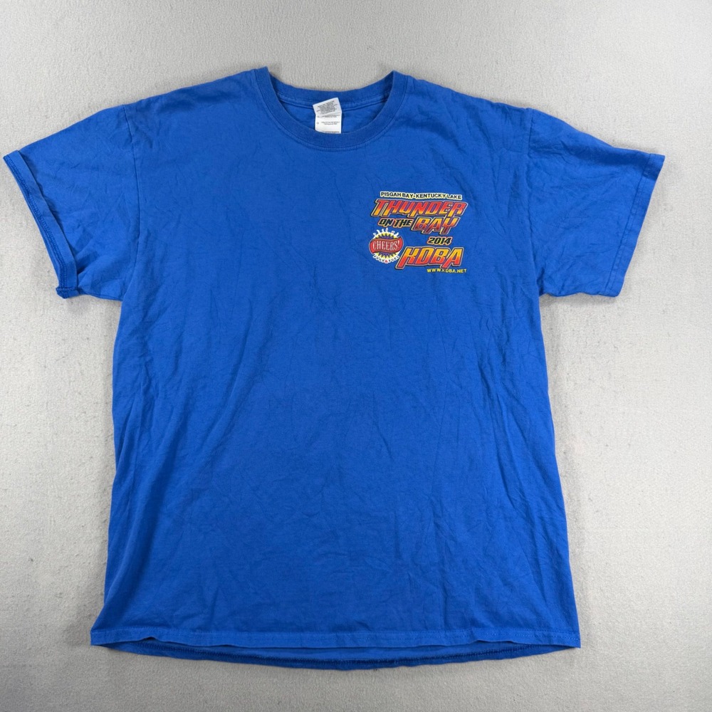Gildan Thunder on the Bay KDBA Drag Boat Racing T-Shirt Blue Large